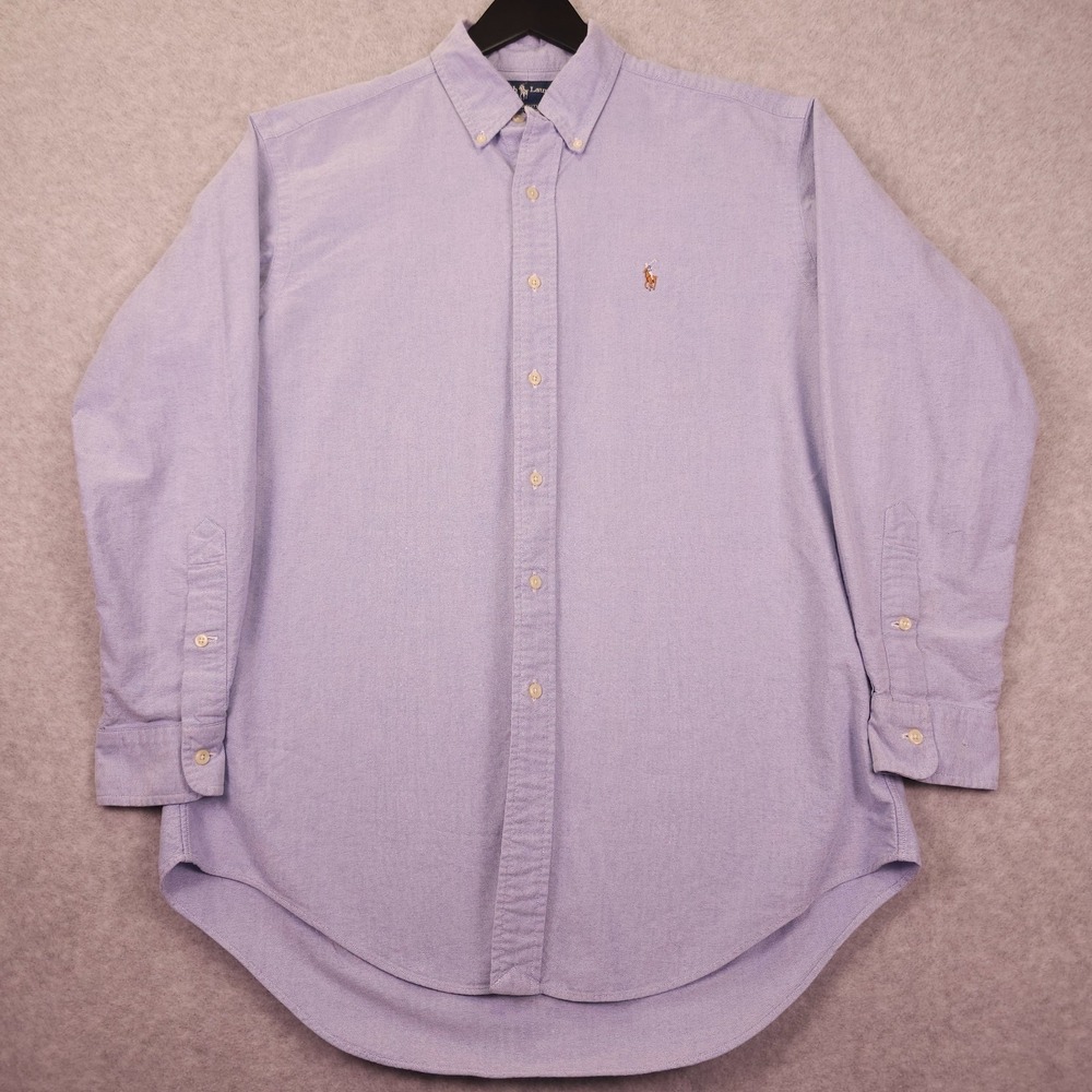 VTG Ralph Lauren Yarmouth Shirt Mens 15 1/2 Blue Oxford Long Sleeve Button Down